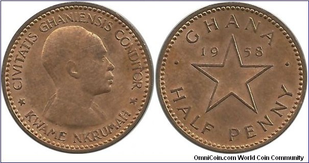 Ghana ½ Penny 1958
