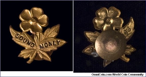 McKinley gold standard lapel stud.