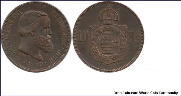 Brasil 10 Reis 1869
 - Pedro II
