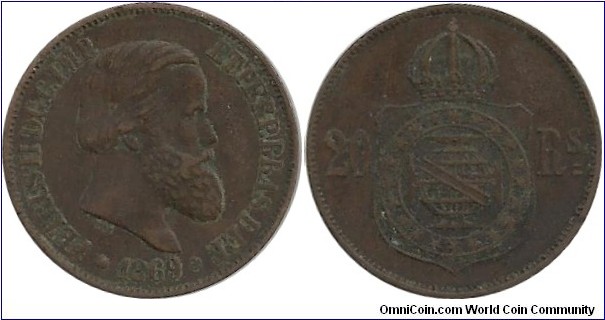 Brasil 20 Reis 1869
 - Pedro II