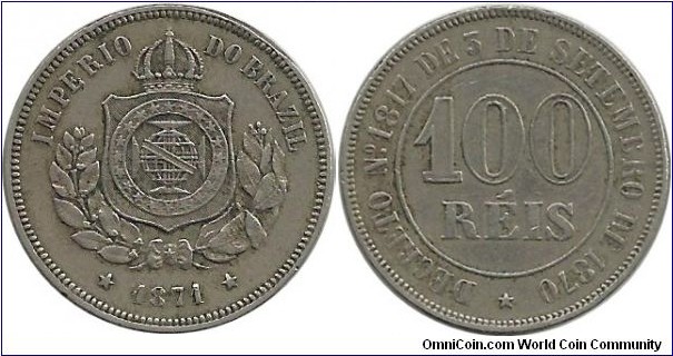 Brasil 100 Reis 1871-Imperio