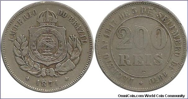 Brasil 200 Reis 1871-Imperio