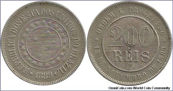 Brasil 200 Reis 1889