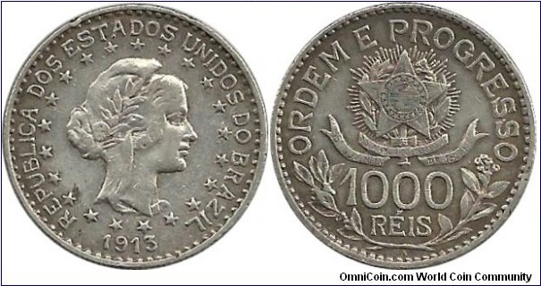 Brasil 1000 Reis 1913