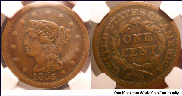 1855 upright 5's
NGC XF