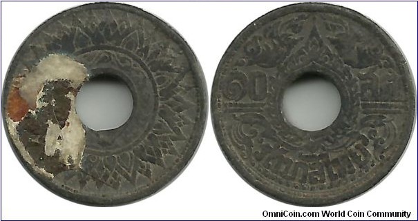 Thailand 10 Satang 2485(1942)(Sn)  Rama VIII (Phra Maha Ananda Mahidolj) (1935-1946)