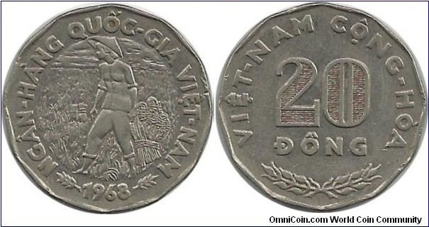 VietNam-South 20 Ðồng 1968