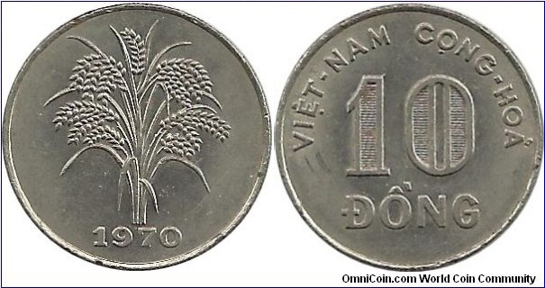 VietNam-South 10 Ðồng 1970