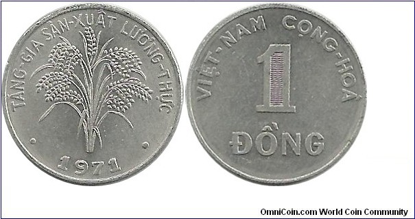 VietNam-South 1 Ðồng 1971 - FAO