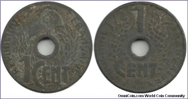 IndochinaFr 1 Cent 1941(Zn)