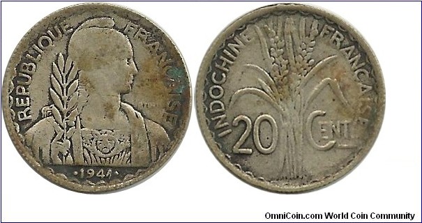 IndochinaFr 20 cents 1941