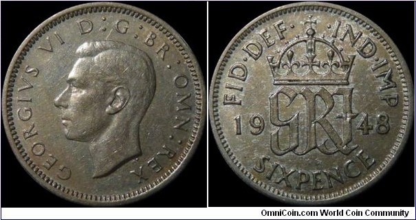 United Kingdom 6 Pence 1948