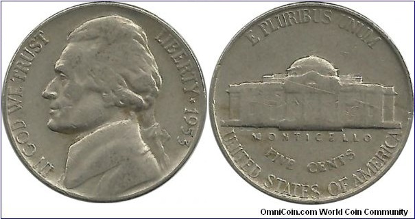 USA 5 Cents 1953