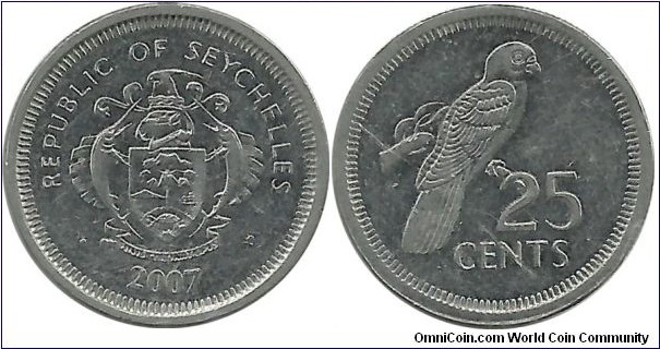 Seychelles 25 Cents 2007