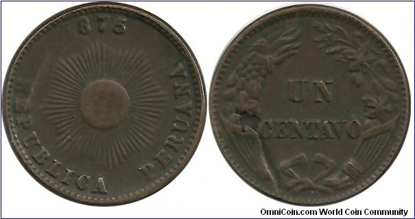 Peru 1 Centavo 1875
