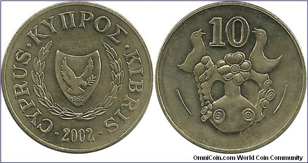 Cyprus 10 Cents 2002