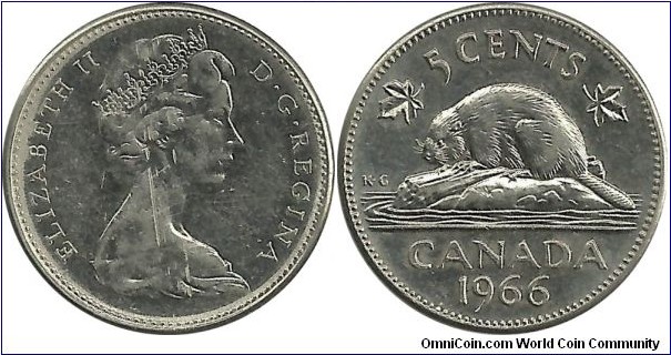 Canada 5 Cents 1966