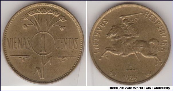 1 Cent, AlBr 1,6g./16mm. Value within Circle divides stem of flowers. Mintage: 5,000.000 