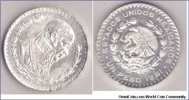 Morelos Un Peso
Silver
34 mm
15 grams