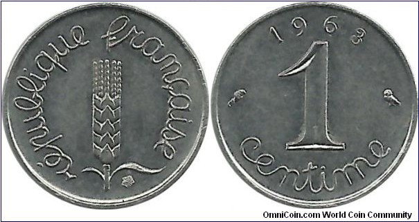 France 1 Centime 1963