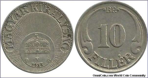 Hungary 10 Filler 1935