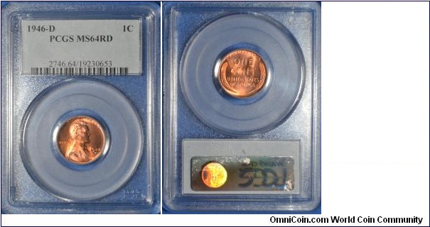 1946-D Lincoln Cent MS64RD