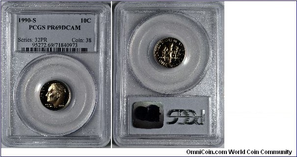 Roosevelt Dime PR69DCAM - part of my 1990 Proof Set