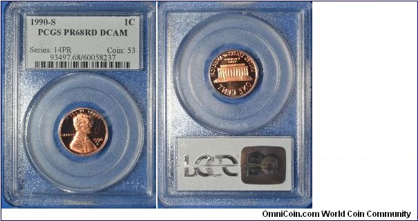 Lincoln Cent PR69DCAM RD - part of my 1990 Proof Set