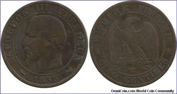 France 5 Centimes 1855