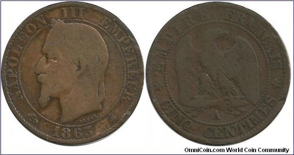 France 5 Centimes 1863
