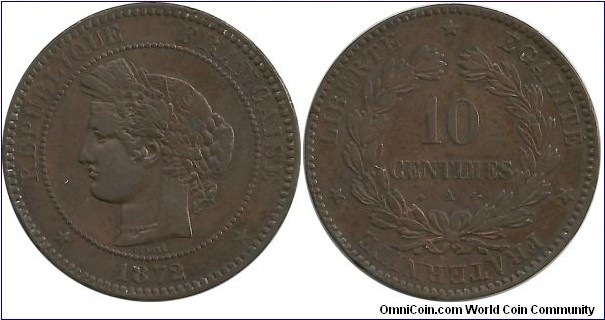 France 10 Centimes 1872A