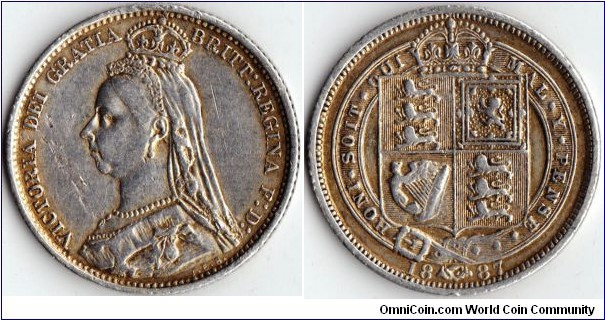 silver sixpence of the jubilee period of Queen Vic's lengthy reign over us Brits.