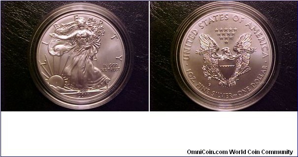 2011-S Uncirculated Silver Eagle, only available in the 25th Anniversary set, mintage of just 100,000 coins!