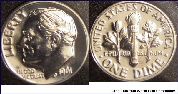 1961 Proof Roosevelt Dime