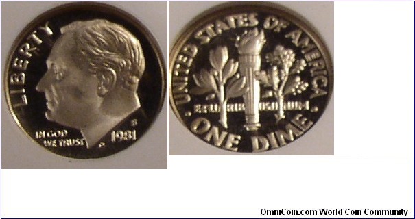 1981 S NGC Ultra Cameo PF69 Type 2 Dime