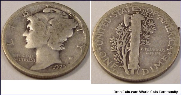 1925 Mercury Dime