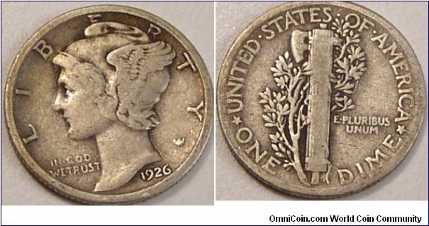 1926 Mercury Dime