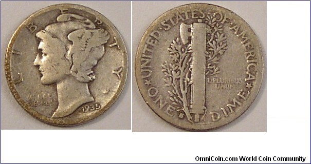 1935 S Mercury Dime