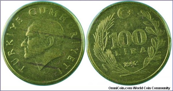 Turkey100Lira-km988-1992