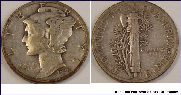 1939 Mercury Dime