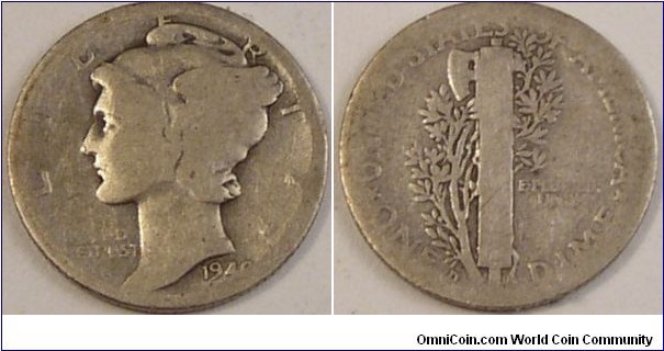 1940 D Mercury Dime