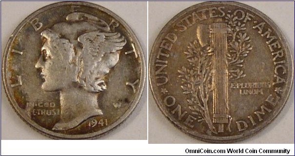 1941 Mercury Dime