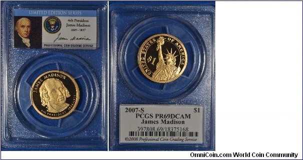 James Madison Presidential Dollar - Fourth in the Series
