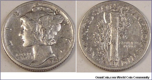 1943 D Mercury Dime