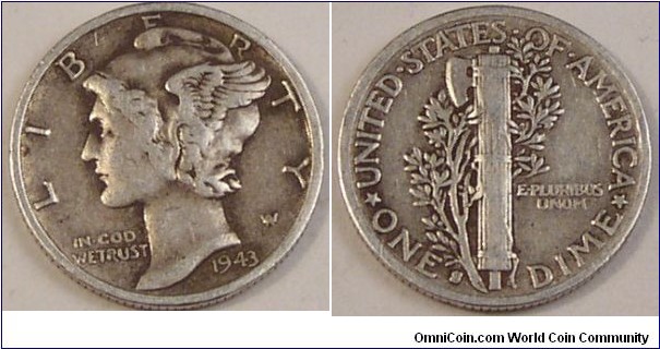 1943 S Mercury Dime