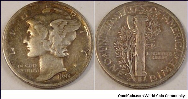 1944 S Mercury Dime