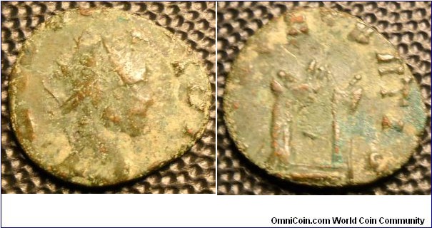 Divus Claudius: Barbarous DIVVS CLAVDIVS, Altar Issue.These coins where struck to make up the shortage of coins after reforms of aurelian, 270-5, and fall of Tetricus, AD 274.