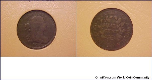 A nice G 1804 plain 4 draped bust half cent.