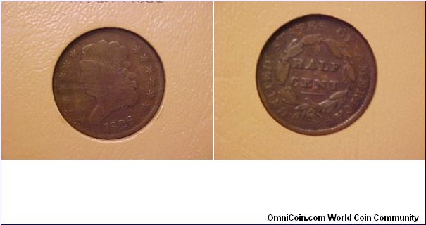 A nice VG/F example of the Classic Head half cent.