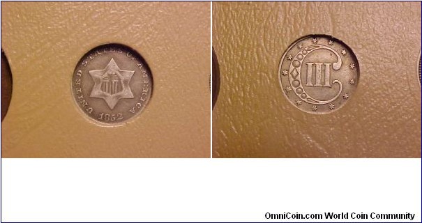 A nice example of the 3-cent silver piece minted from 1851-73.